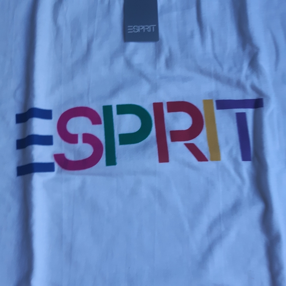 NWT 90s Vintage Esprit boxy white cotton short sleeve tshirt top. Extra Large XL